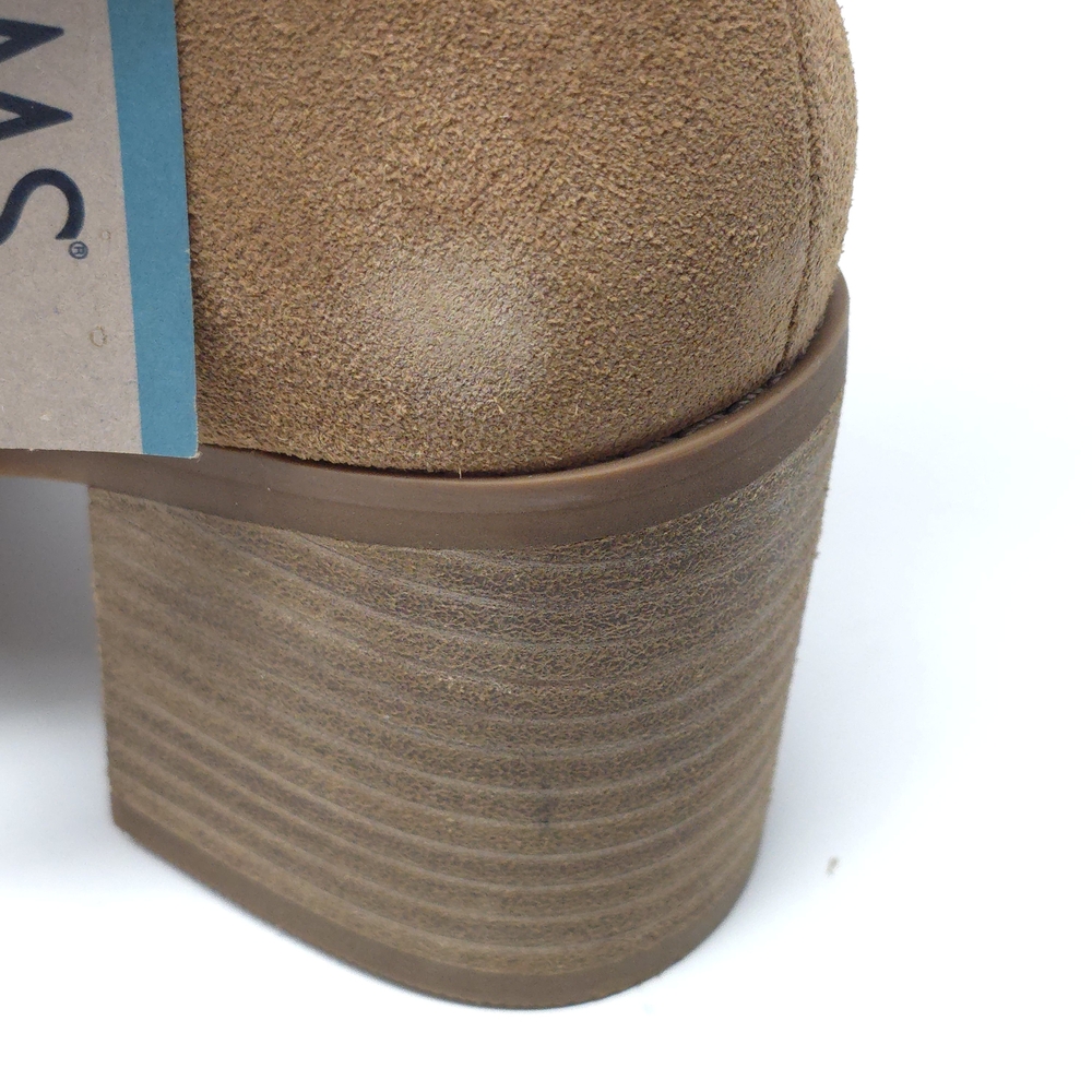 TOMS Evelyn Brown Suede Stacked Heel Ankle Boots 6M - Picture 8 of 12